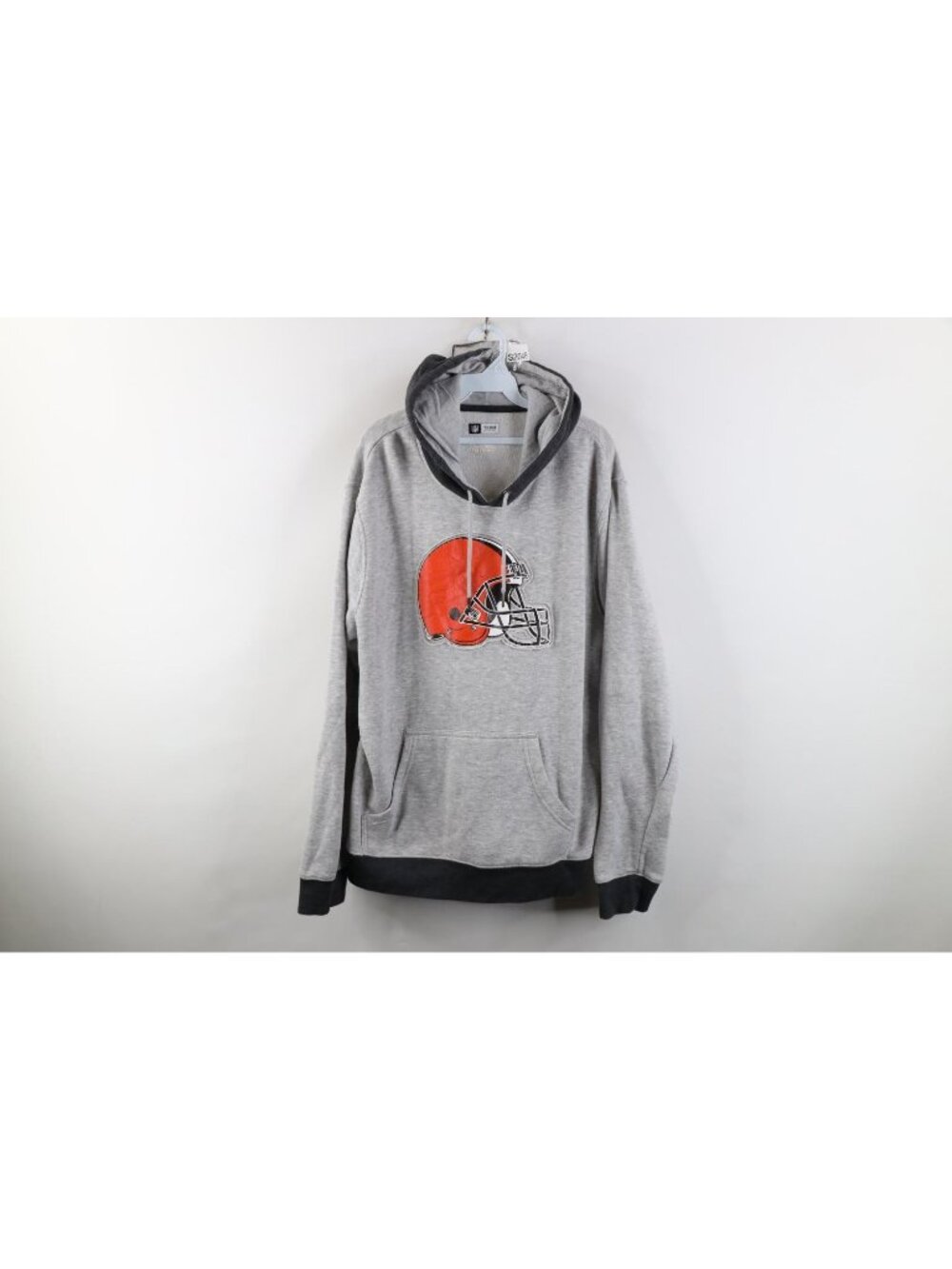 NFL Mens XL Distressed Color Block Cleveland Browns Football Hoodie Sweatshirt